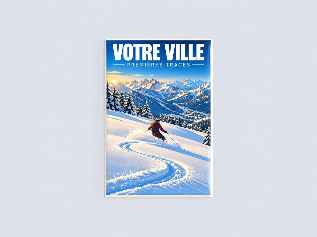 [ILL-GEN-010_MAG-R] ILLUSTRATA — Premières traces — poudreuse (Magnet rembordé)