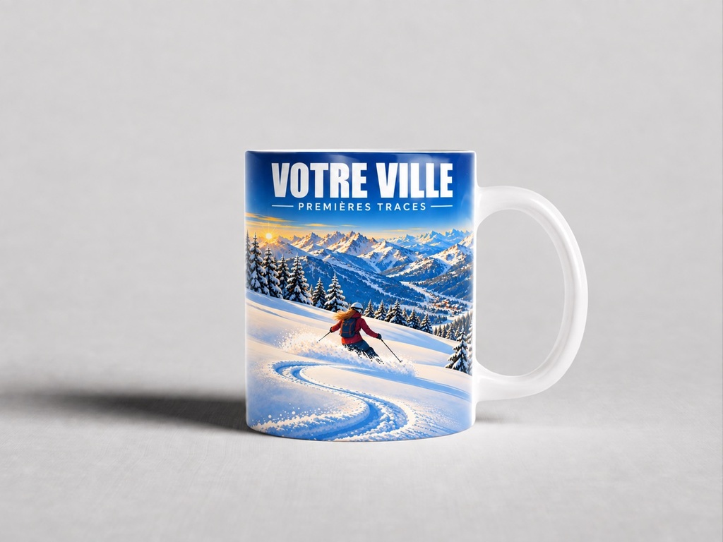 [ILL-GEN-010_MUG-MAT] ILLUSTRATA — Premières traces — poudreuse (Mug mat)