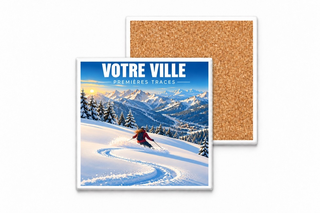 [ILL-GEN-010_SV-CARRE] ILLUSTRATA — Premières traces — poudreuse (Sous-verre carré)