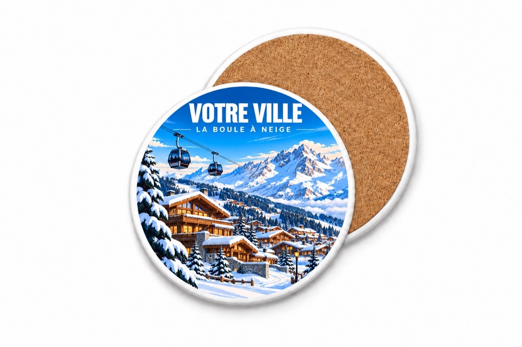 [ILL-GEN-011_SV-ROND] ILLUSTRATA — Les télécabines (Sous-verre rond)