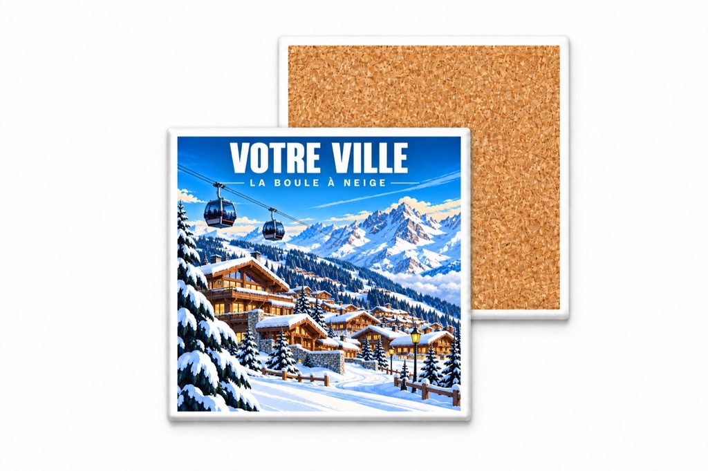 [ILL-GEN-011_SV-CARRE] ILLUSTRATA — Les télécabines (Sous-verre carré)