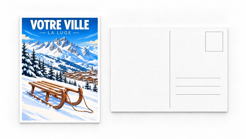 [ILL-GEN-013_CP] ILLUSTRATA — La luge (Carte postale papier)