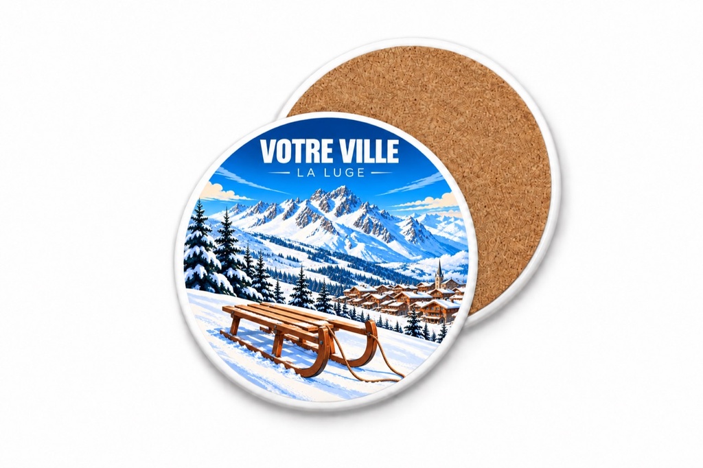 [ILL-GEN-013_SV-ROND] ILLUSTRATA — La luge (Sous-verre rond)