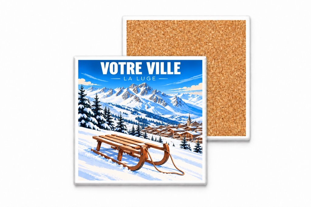 [ILL-GEN-013_SV-CARRE] ILLUSTRATA — La luge (Sous-verre carré)