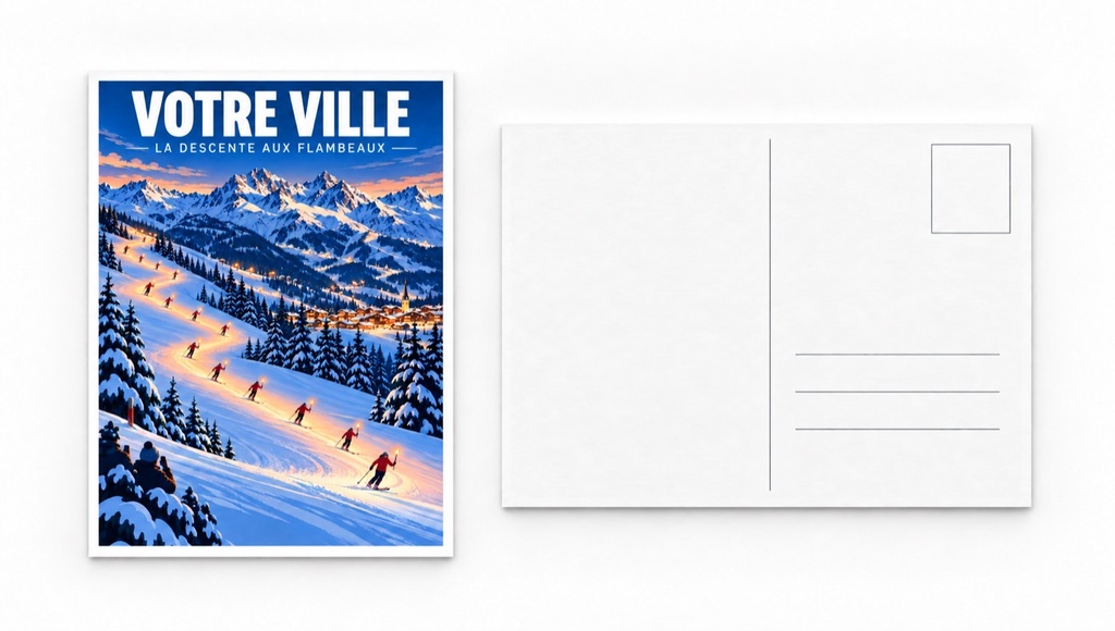 [ILL-GEN-014_CP] ILLUSTRATA — La descente aux flambeaux (Carte postale papier)
