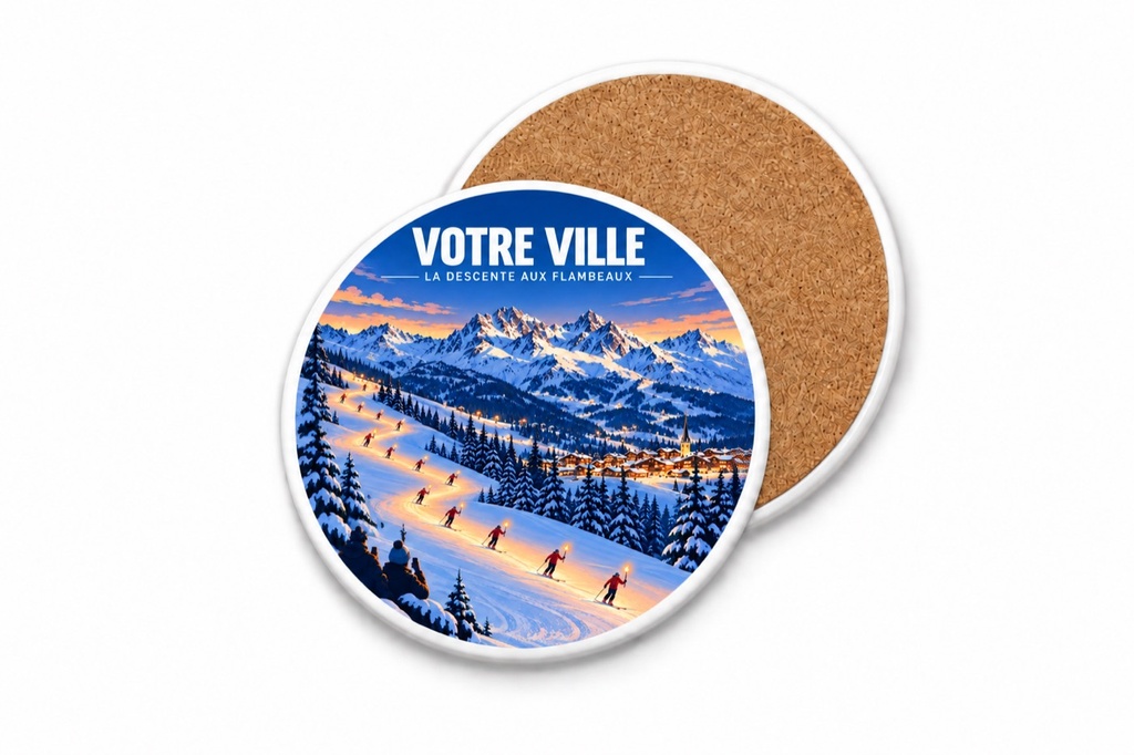 [ILL-GEN-014_SV-ROND] ILLUSTRATA — La descente aux flambeaux (Sous-verre rond)