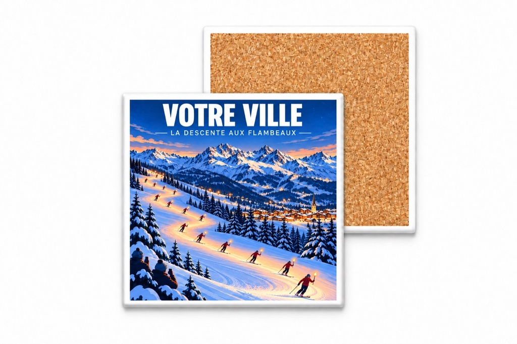 [ILL-GEN-014_SV-CARRE] ILLUSTRATA — La descente aux flambeaux (Sous-verre carré)