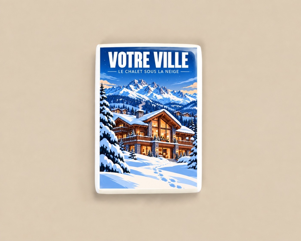 [ILL-GEN-017_MAG-C] ILLUSTRATA — Le chalet sous la neige (Magnet céramique)